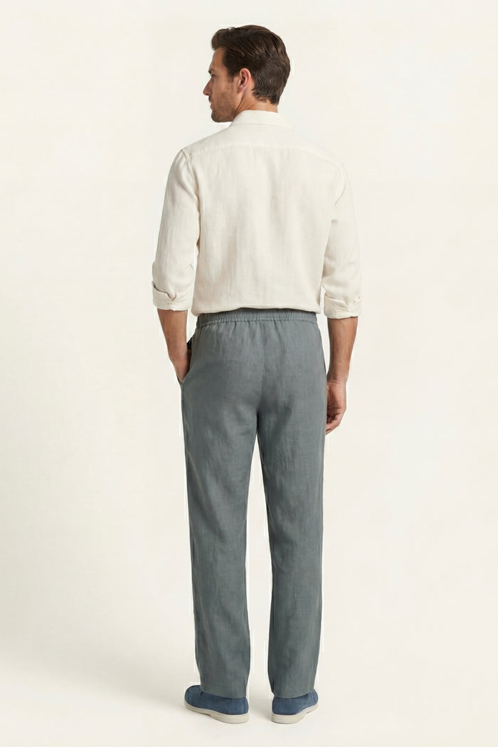 Novara Linen Pantalon Green