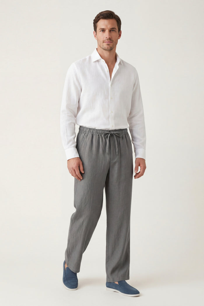 Novara Linen Pantalon Grey