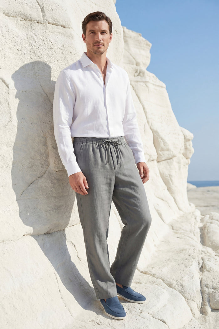 Novara Linen Pantalon Grey