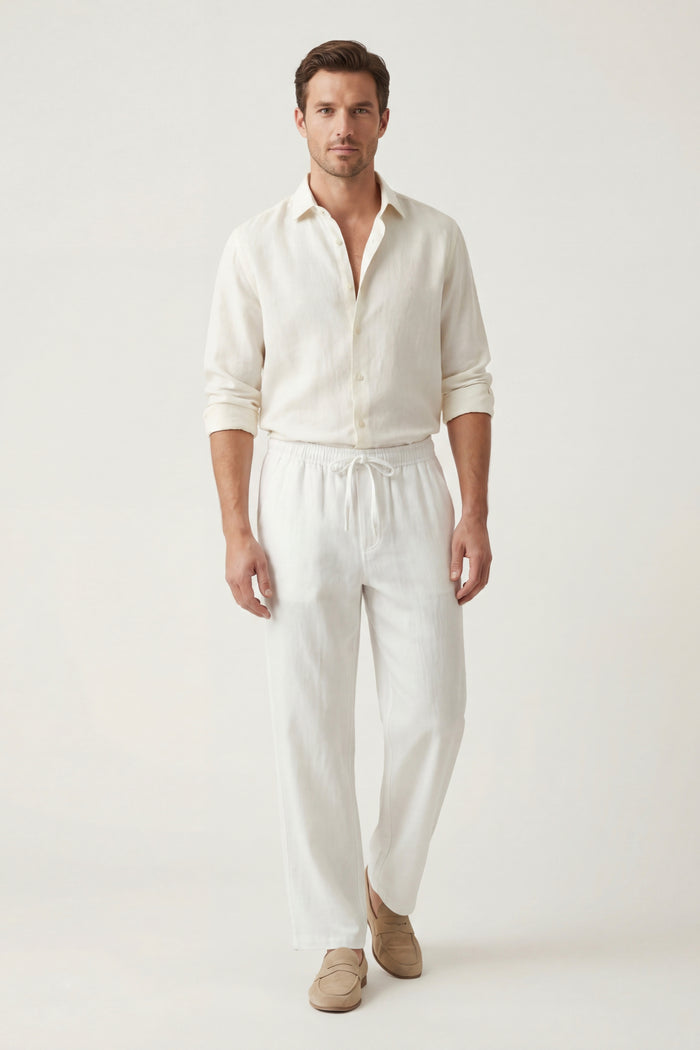 Novara Linen Pantalon White