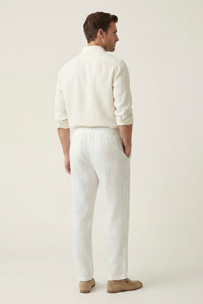 Novara Linen Pantalon White