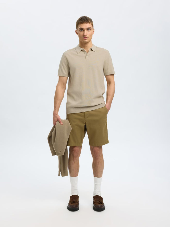 Oatmeal Knitted Polo