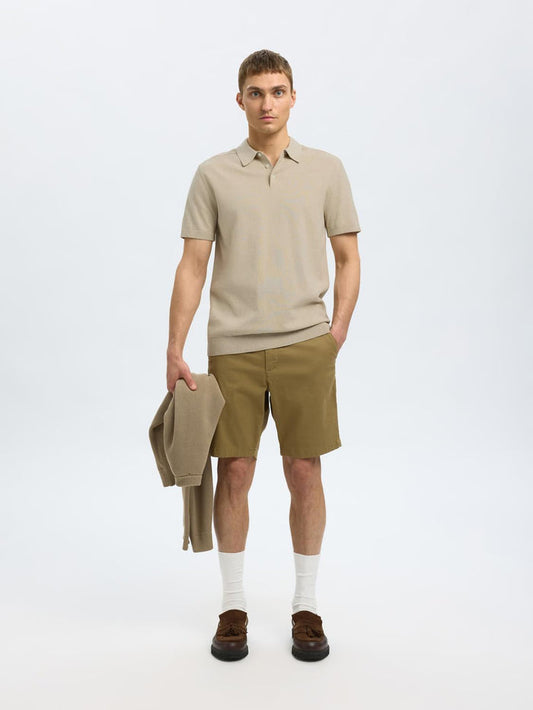 Oatmeal Knitted Polo