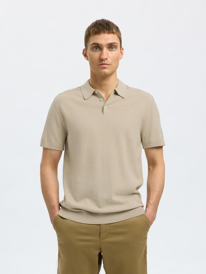 Oatmeal Knitted Polo