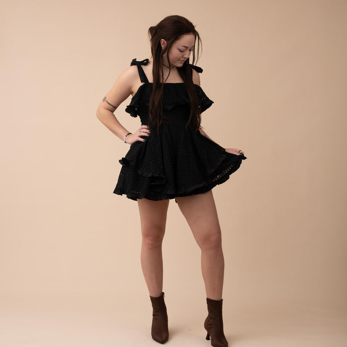 Obsidian Petals 100% Cotton Romper
