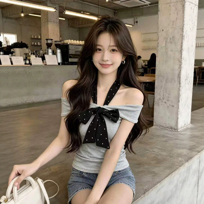 Off-shoulder Bow Top - Fashionnsio