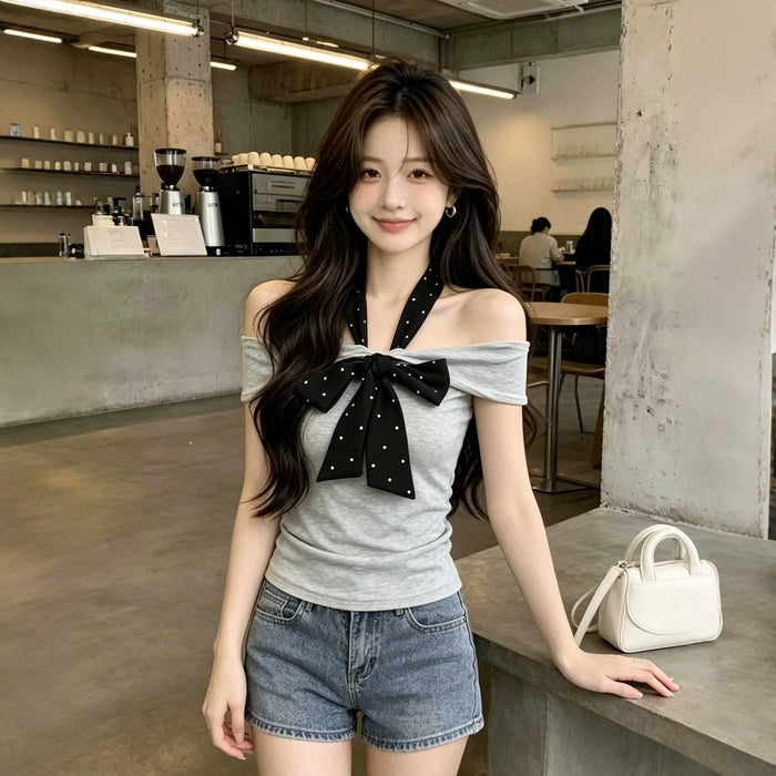 Off-shoulder Bow Top - Fashionnsio