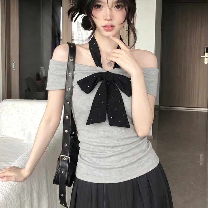 Off-shoulder Bow Top - Fashionnsio