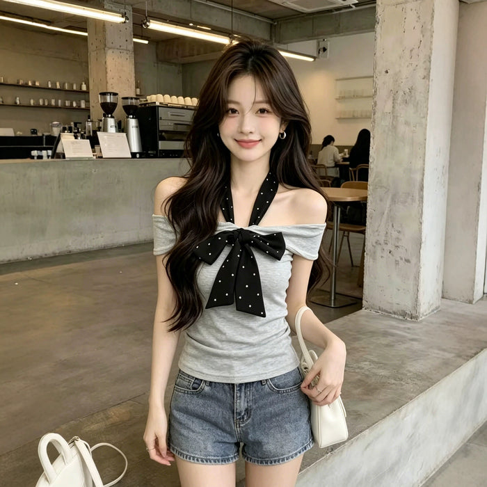 Off-shoulder Bow Top - Fashionnsio