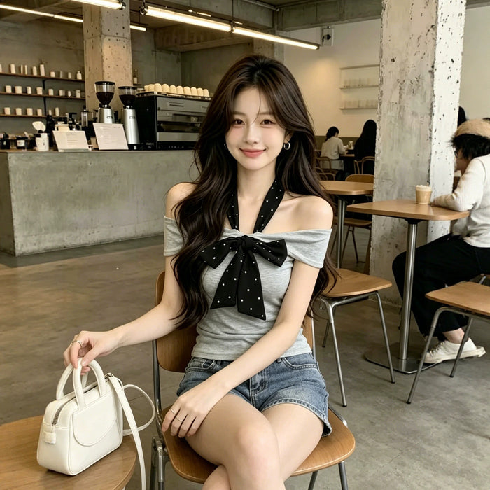 Off-shoulder Bow Top - Fashionnsio