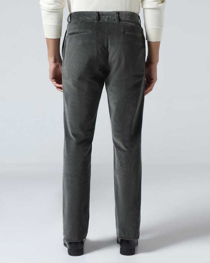 Olive Corduroy Solid Khakis - Magne