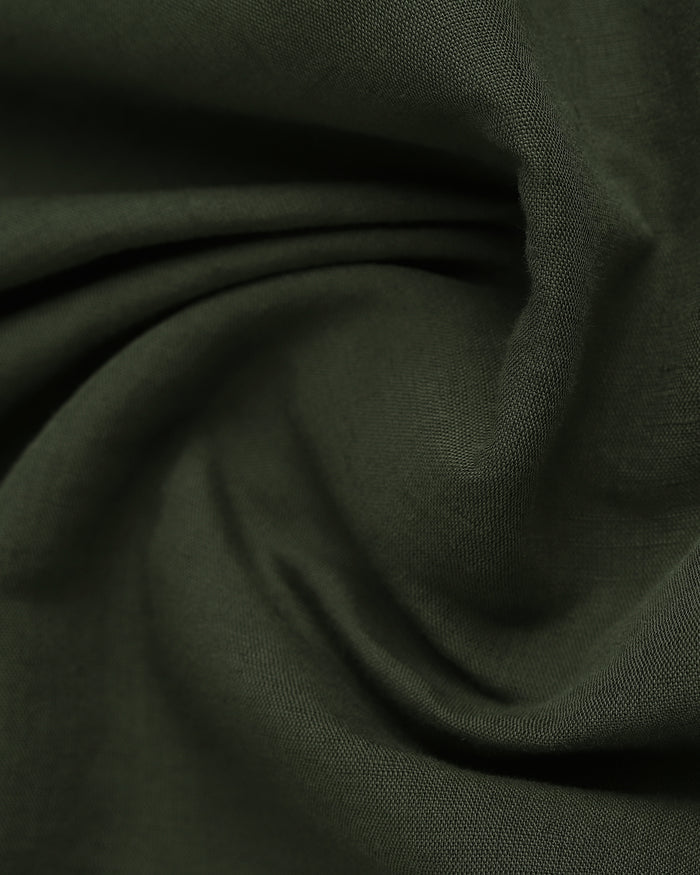 Olive Half Sleeve Linen Solid Shirt - Salmon