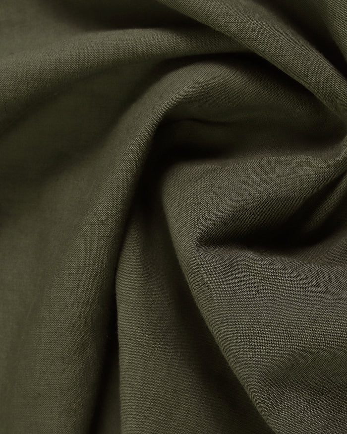 Olive Linen Solid Shirt - Salmon