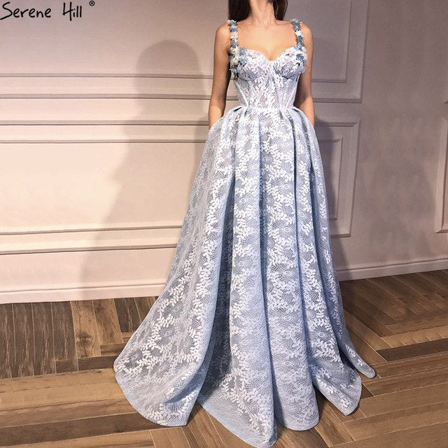 On Sale No Return No Refund Sale Beach Lace Evening Dresses Sequined Diamond Evening Gowns LA6537 - SERENE HILL