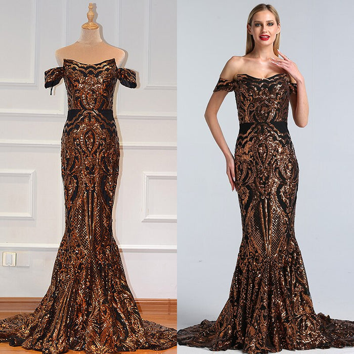 On Sale No Return No Refund Sale Black Sexy African Sequined Sleeveless Mermaid Prom Dresses 2025 Luxury Sexy Prom Gowns Serene Hill LA60935 - SERENE HILL
