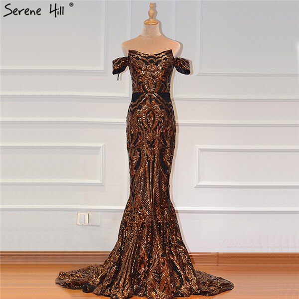 On Sale No Return No Refund Sale Black Sexy African Sequined Sleeveless Mermaid Prom Dresses 2025 Luxury Sexy Prom Gowns Serene Hill LA60935 - SERENE HILL