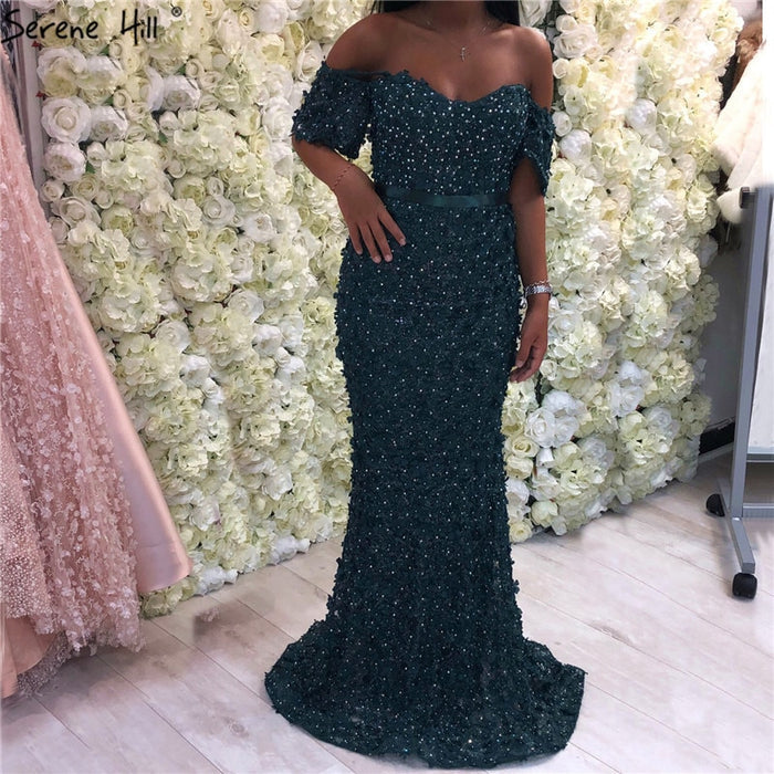 On Sale no return no refundDubai dark Green Mermaid Fashion Evening Dresses Evening Gowns LA6519 - SERENE HILL