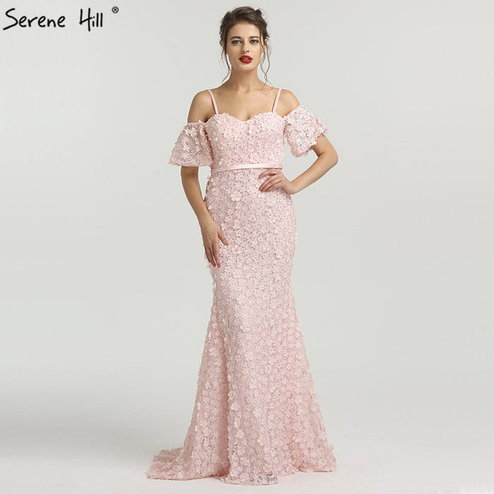 On Sale no return no refundOn Sale No Return No Refund Blush Pink Mermaid Off Shoulder Evening Dresses Dubai Flowers Crystal BLA6519 - SERENE HILL