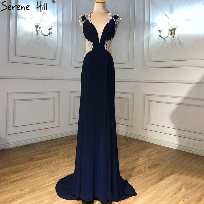 On Sale no return no refundSale 2025 Red Deep V-Neck Sexy Evening Dresses Beading Sleeveless Bride Toasting Evening Gowns Serene Hill LA6680 - SERENE HILL