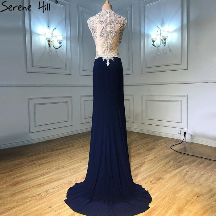 On Sale no return no refundSale 2025 Red Deep V-Neck Sexy Evening Dresses Beading Sleeveless Bride Toasting Evening Gowns Serene Hill LA6680 - SERENE HILL