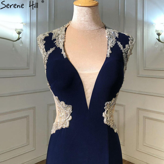 On Sale no return no refundSale 2025 Red Deep V-Neck Sexy Evening Dresses Beading Sleeveless Bride Toasting Evening Gowns Serene Hill LA6680 - SERENE HILL