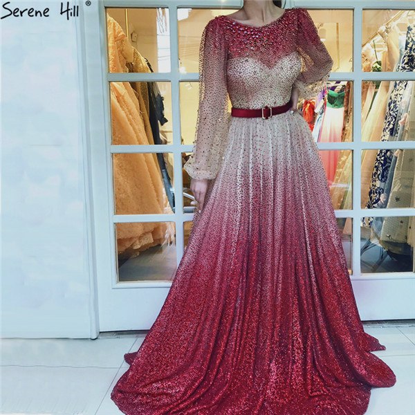 On Sale no return no refundSale Diamond Crystal Evening Dresses Embroidery Pearls Fashion Sexy Evening Gowns LA6515 - SERENE HILL