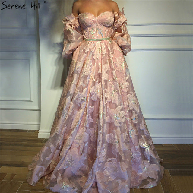 On Sale no return no refundSale Off Shoulder Evening Dresses Handmade Flower Beach Evening Gowns LA60705 - SERENE HILL