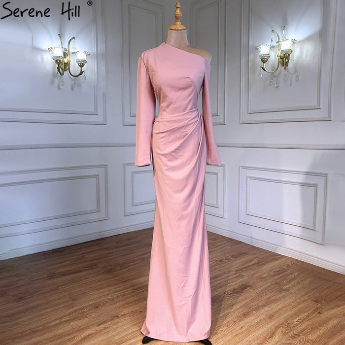 On Sale no return no refundSale White Satin Simple Long Sleeves Prom Dresses 2025 Mermaid Elegant Long Prom Party Gowns Serene Hill LA70298 - SERENE HILL