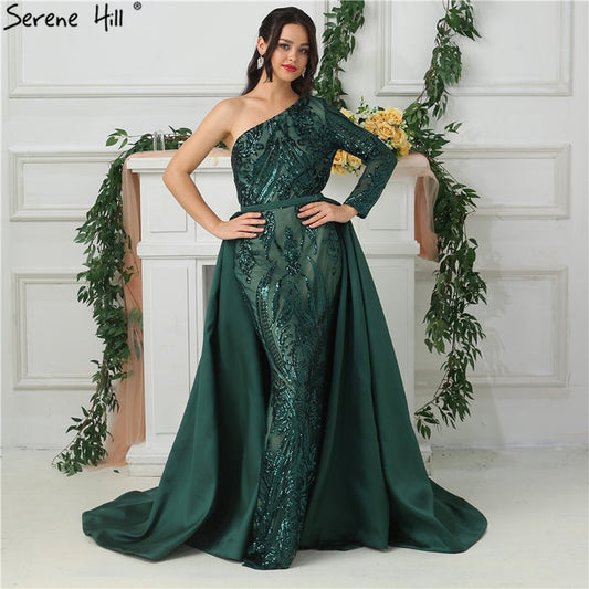 One Shoulder Long Sleeves Evening Dresses LA6619 - SERENE HILL