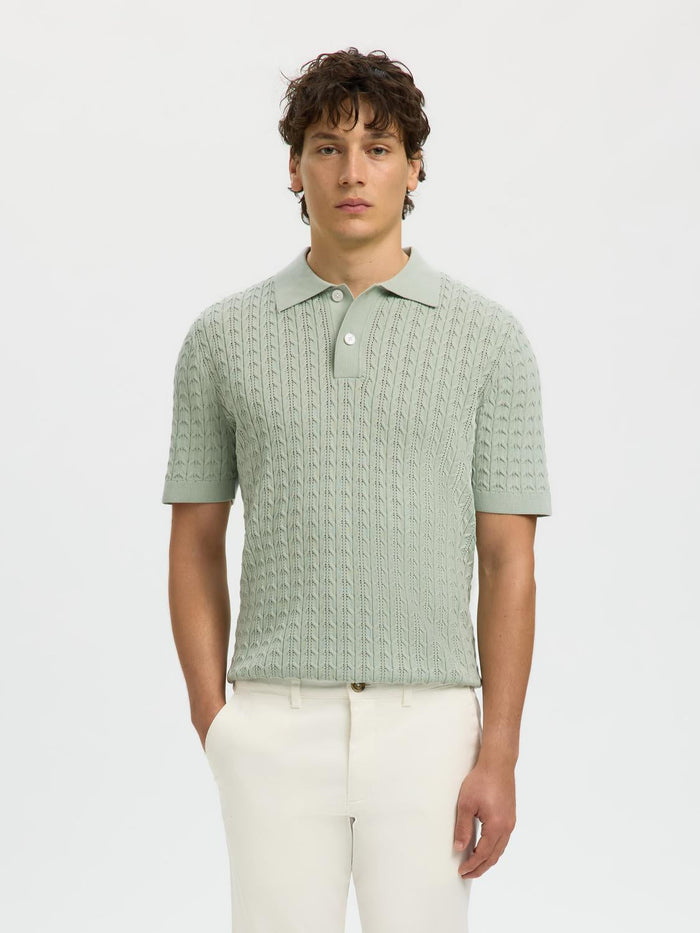 Organic Cotton Cable Knit Polo