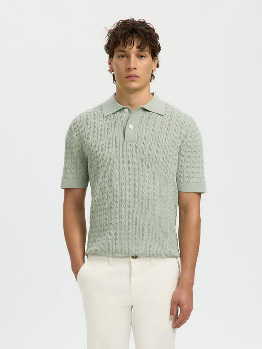 Organic Cotton Cable Knit Polo