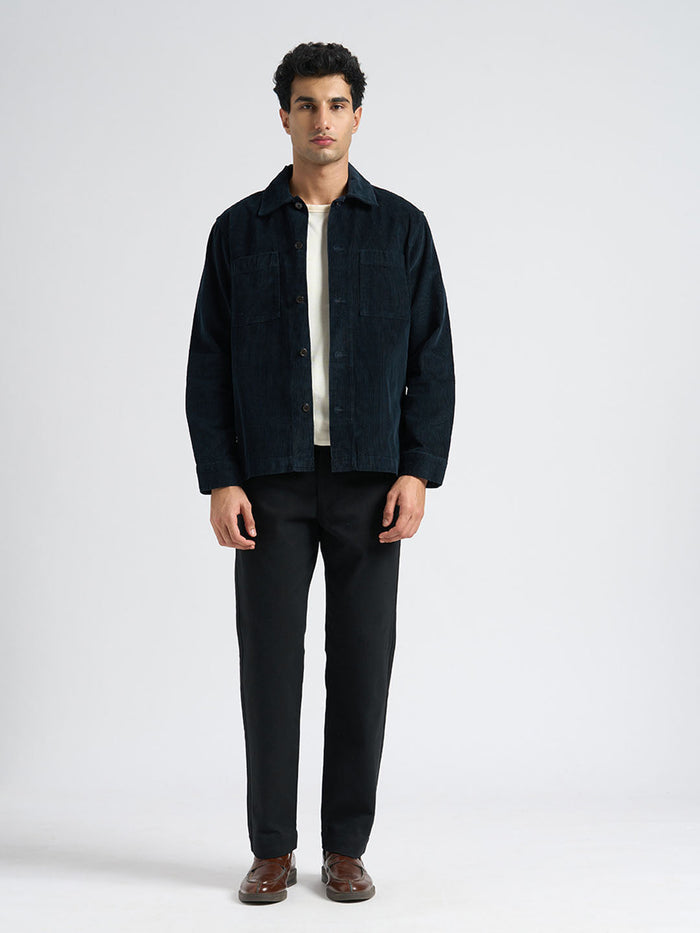Organic Cotton Corduroy Overshirt - Blue
