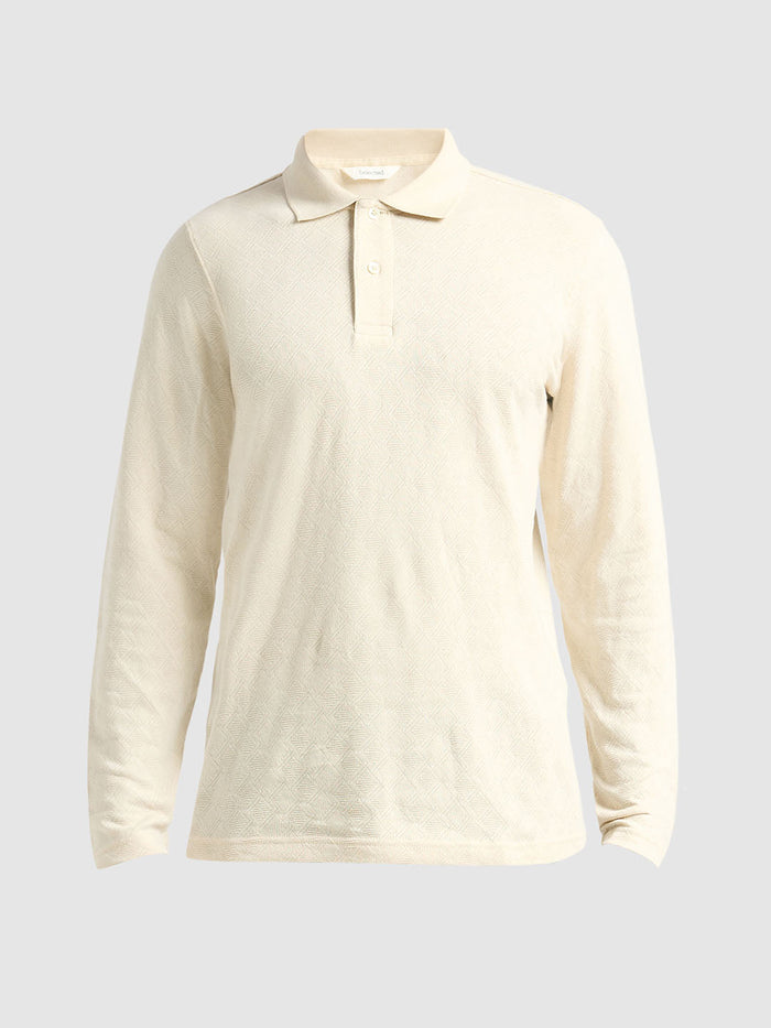 Organic Cotton Jacquard Polo - Off-White