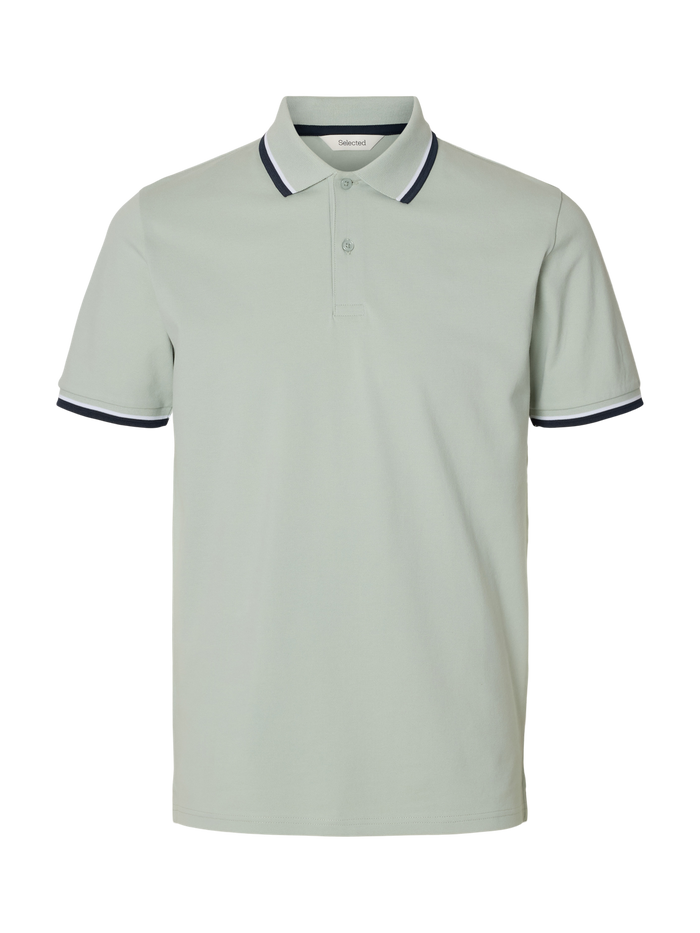 Organic Cotton Slim Fit Polo - Aqua Grey