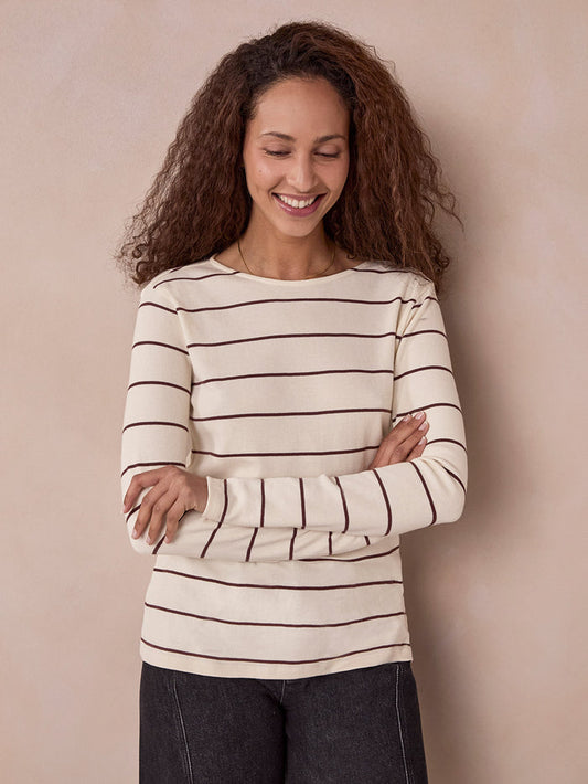 Organic Cotton Striped Long Sleeve Top