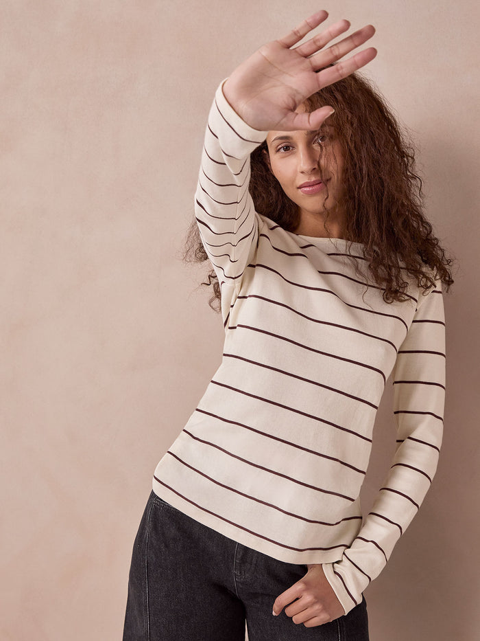 Organic Cotton Striped Long Sleeve Top