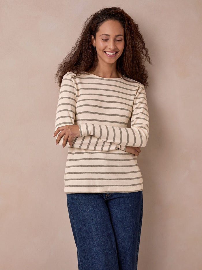 Organic Cotton Striped Long Sleeve Top
