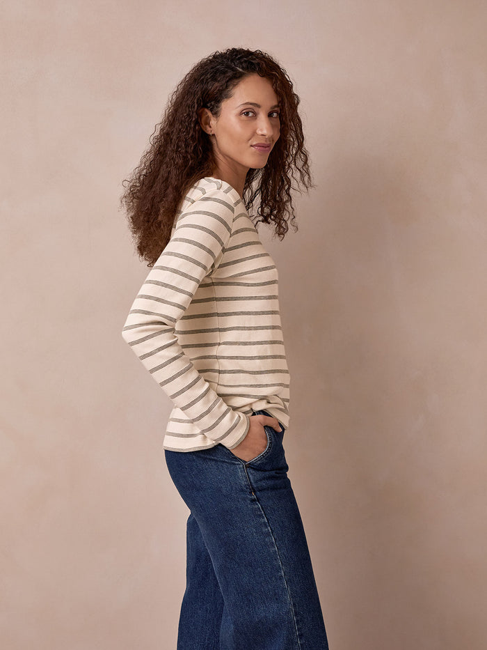 Organic Cotton Striped Long Sleeve Top