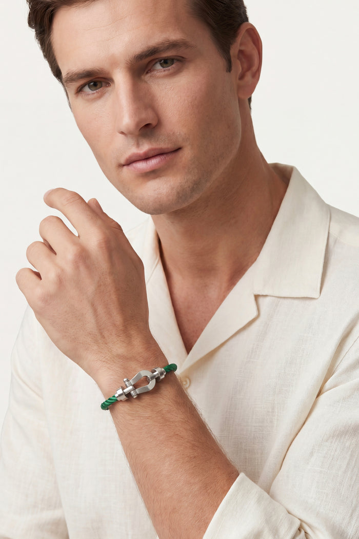Ortigia Platinum Bracelet Emerald Green