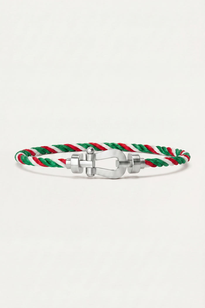 Ortigia Platinum Bracelet Green/Red/White