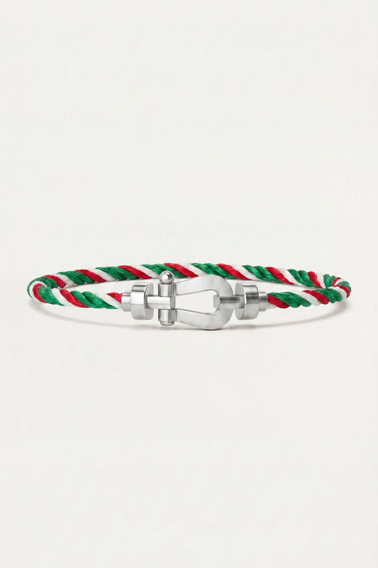 Ortigia Platinum Bracelet Green/Red/White