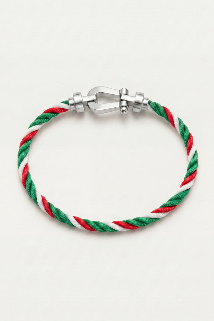 Ortigia Platinum Bracelet Green/Red/White