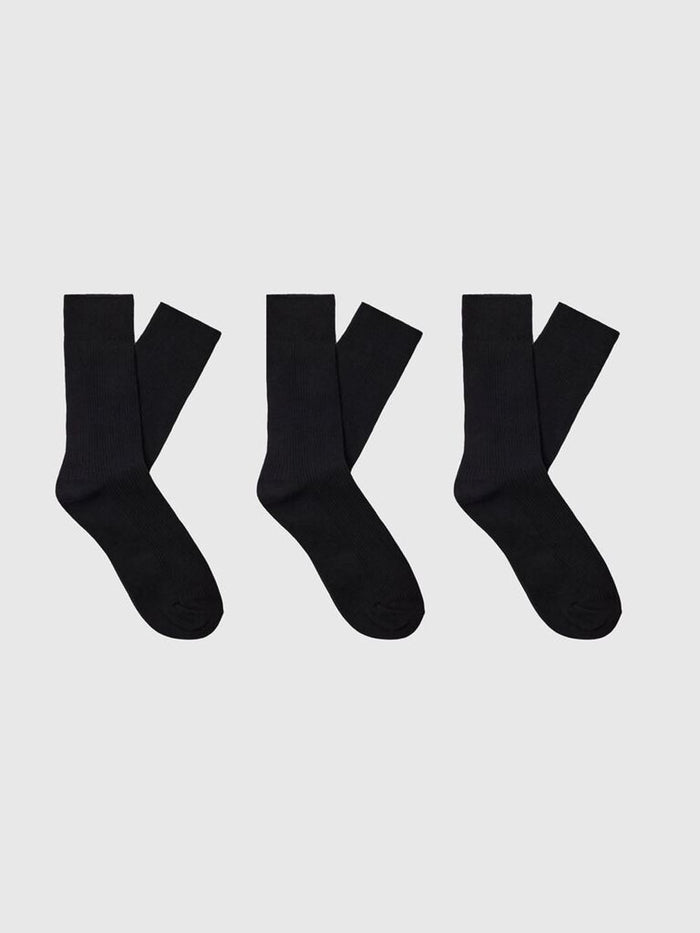 Pack Of 3 Ribbed Organic Cotton Socks