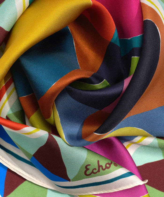 Painted Dots Silk Bandana in color multi