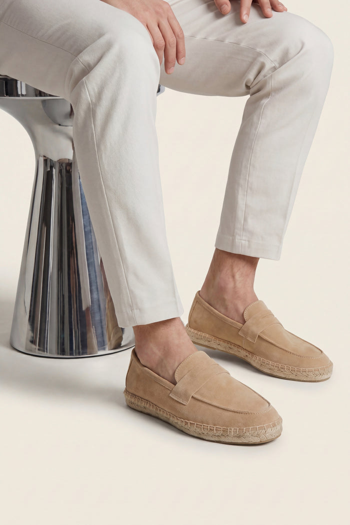 Palermo Suede Espadrille Loafer Beige