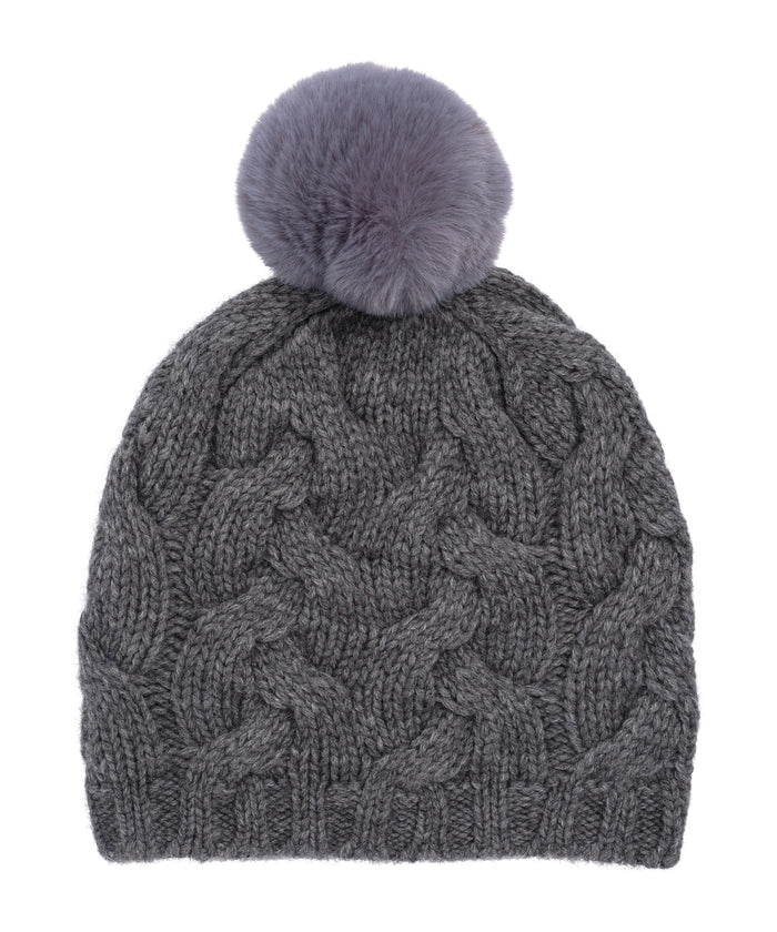 Park Cable Beanie in color dark grey