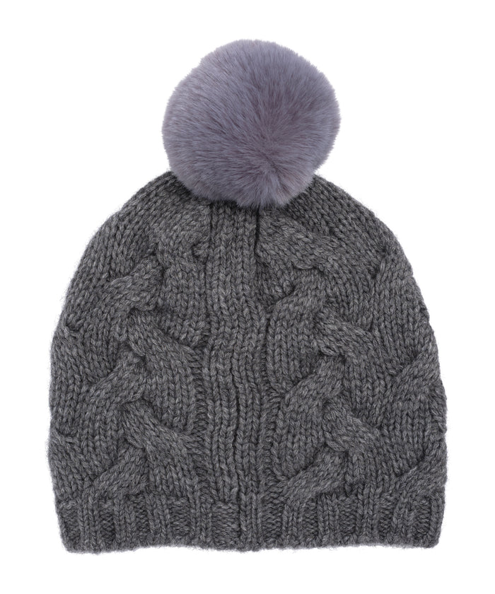 Park Cable Beanie in color dark grey