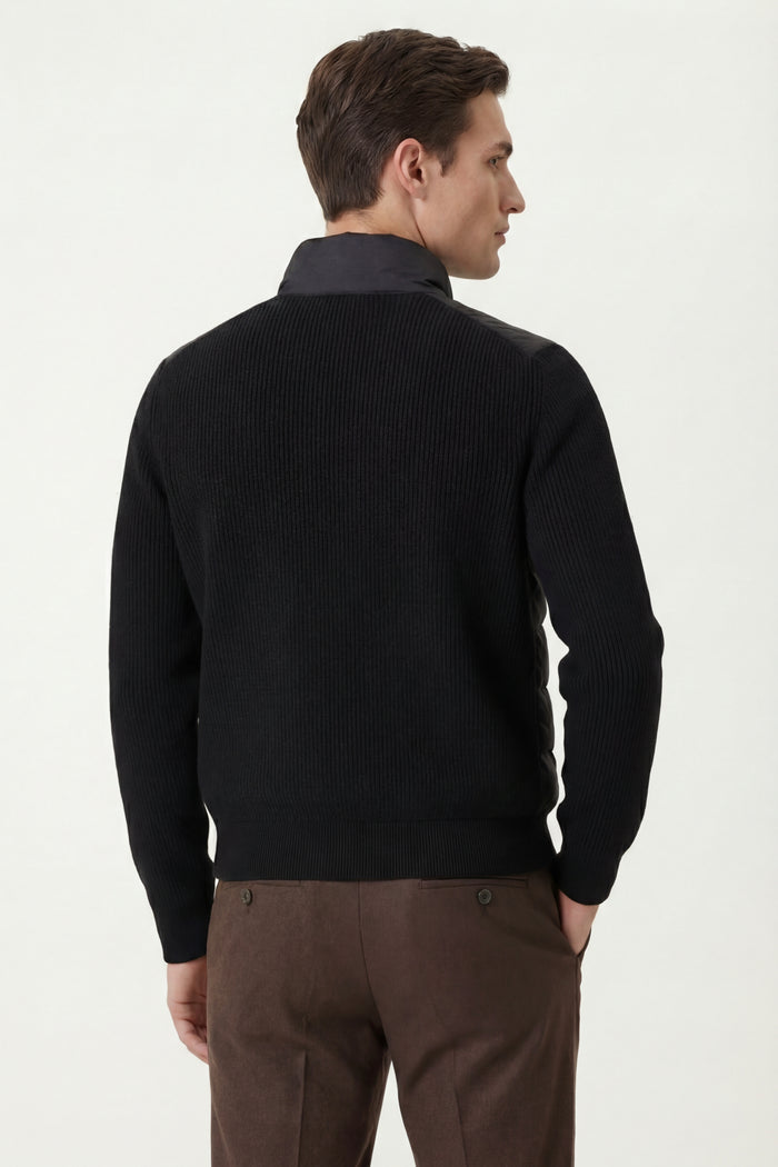 Parma Quilted Knit Hybrid Jacket Black