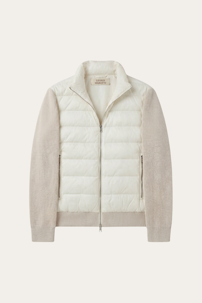 Parma Quilted Knit Hybrid Jacket Off White