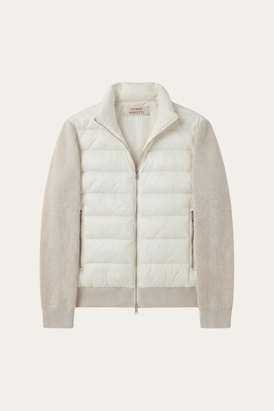 Parma Quilted Knit Hybrid Jacket Off White